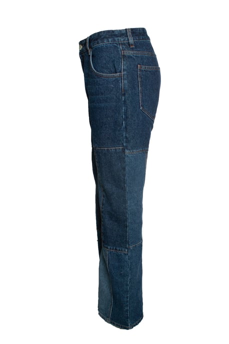 Chloé, patchwork jeans in blauw - Image 2