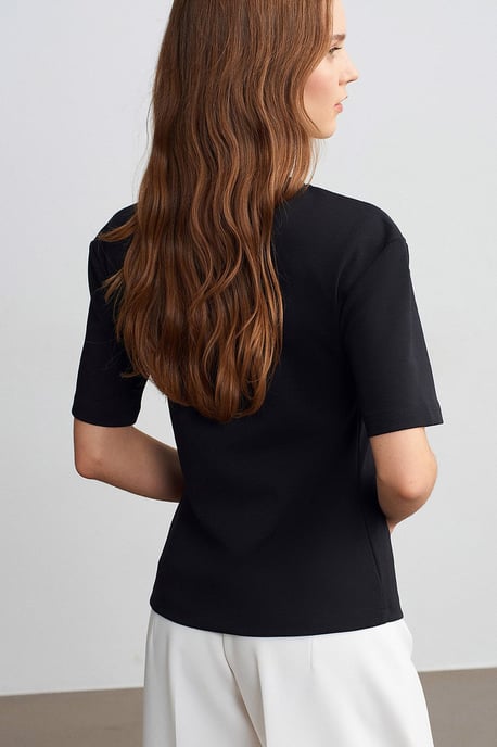 Dames T-shirt met ronde hals en korte mouwen - Image 2