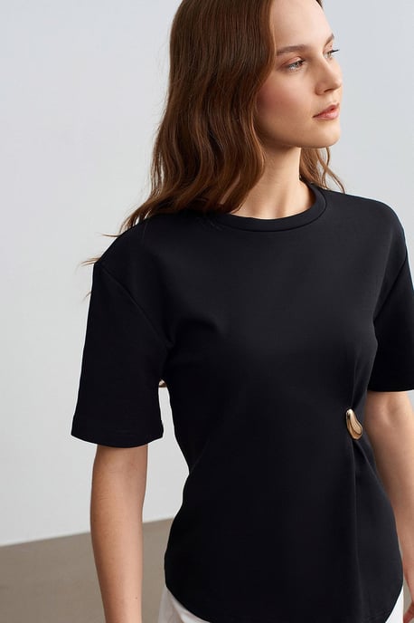 Dames T-shirt met ronde hals en korte mouwen - Image 3