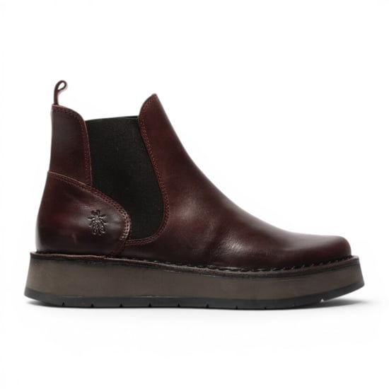 Fly London Womens Wine Chelsea Leather Ankle Boots - RAWI131 - Image 1