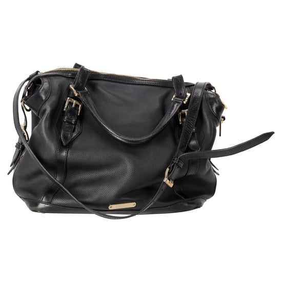Burberry Medium Ellers geperforeerde shopper in zwart leer - Image 1