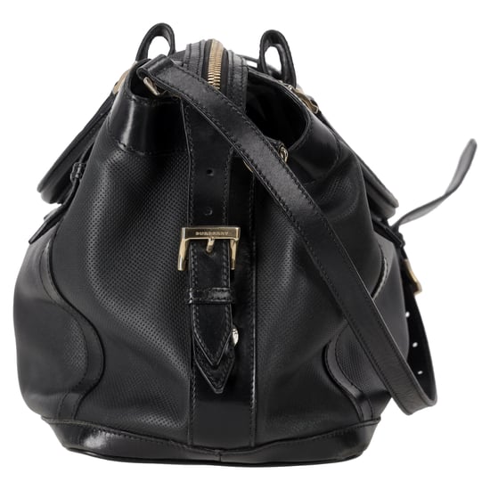 Burberry Medium Ellers geperforeerde shopper in zwart leer - Image 4
