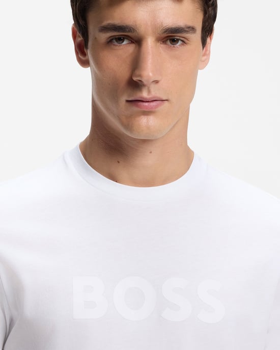 Reguliere Pasvorm Korte Mouwen T-Shirt met Logo in Wit - Image 3