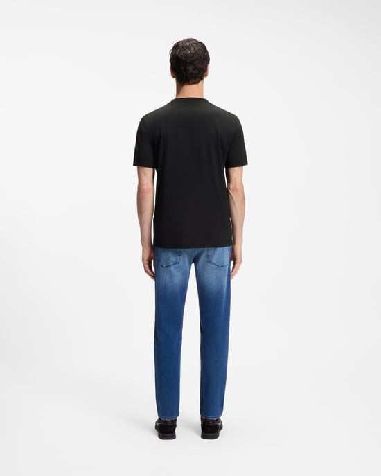 Reguliere Pas T-Shirt met Korte Mouwen en Logo Detail in Zwart - Image 2