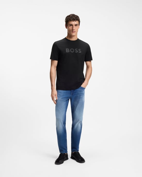 Reguliere Pas T-Shirt met Korte Mouwen en Logo Detail in Zwart - Image 4