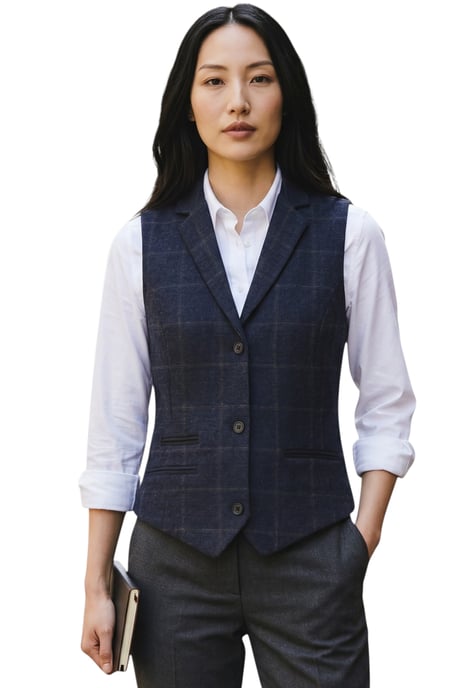 Dames marineblauw op maat gemaakte tweed vest formeel vest - TPSTZ-7 - Image 1