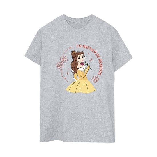 Disney Dames/Dames Beauty And The Beast I´d Rather Be Reading Katoenen boyfriend T-shirt (Sportgrijs) - Image 2
