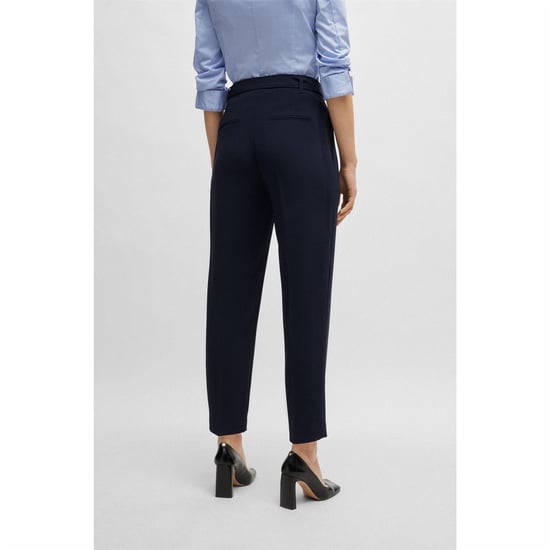 Boss Dames/Dames Tapia Normale Broek met Riem (Blauw) - Image 3
