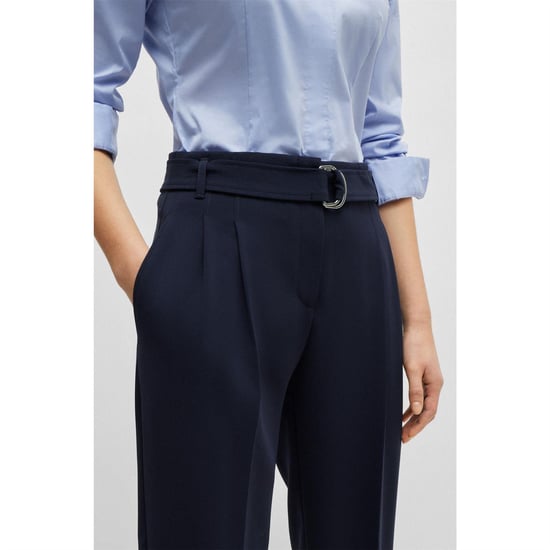 Boss Dames/Dames Tapia Normale Broek met Riem (Blauw) - Image 4