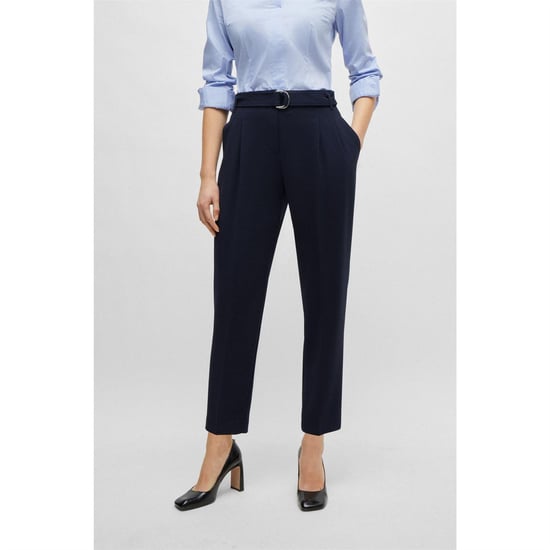 Boss Dames/Dames Tapia Normale Broek met Riem (Blauw) - Image 5