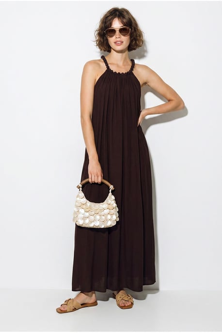 Dames Halter Maxi Jurk Met Zak - Image 3