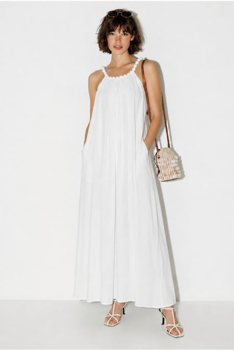 Dames Halter Maxi Jurk Met Zak - Image 1