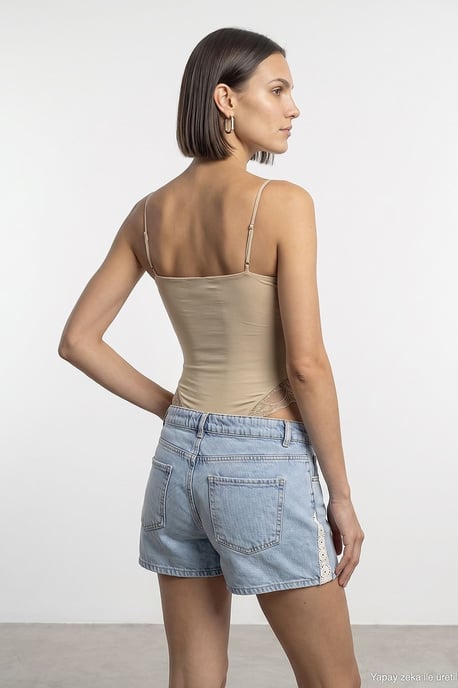 Kant Mouwloze Slim-fit Bodysuit Blouse - Image 2
