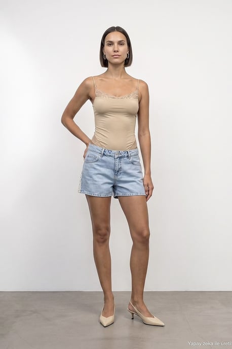 Kant Mouwloze Slim-fit Bodysuit Blouse - Image 4