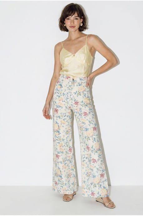 Hoge Taille Paisley Print Rechte Spijkerbroek - Image 4