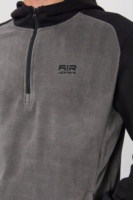 Heren Kleurenblok Halve Rits Plush Sweatshirt - Image 3