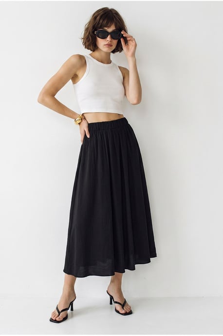 Hoge Taille A-Lijn Maxi Rok met Zakken - Image 2