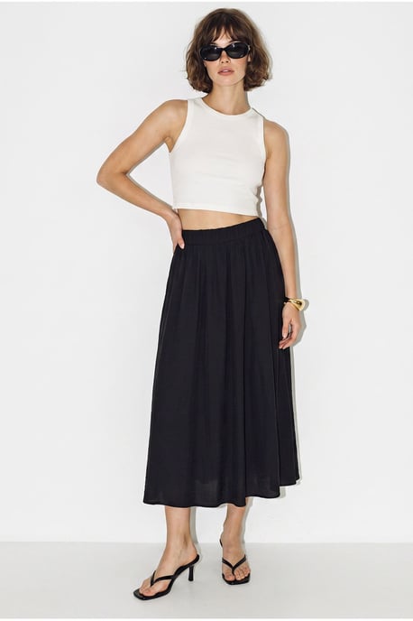 Hoge Taille A-Lijn Maxi Rok met Zakken - Image 3
