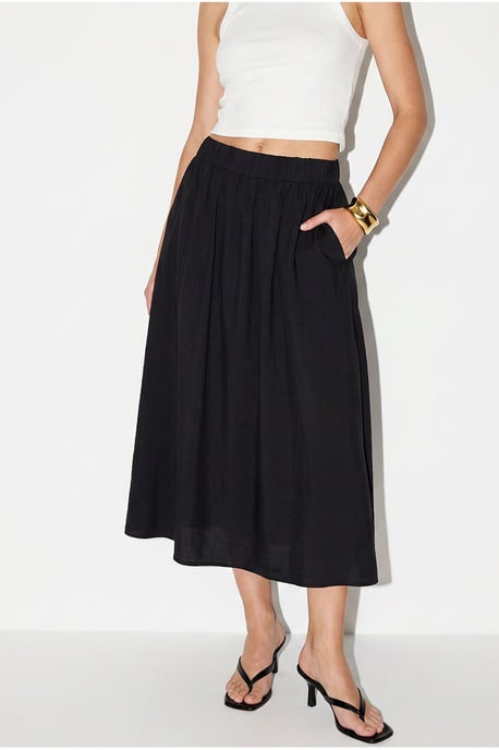 Hoge Taille A-Lijn Maxi Rok met Zakken - Image 4