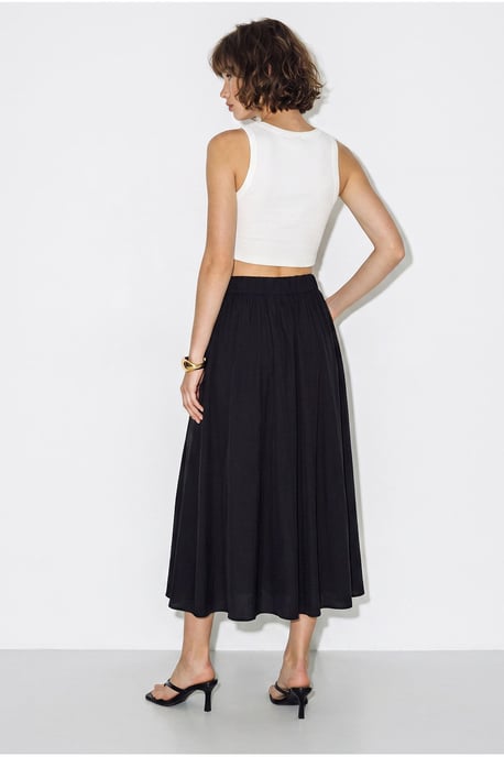 Hoge Taille A-Lijn Maxi Rok met Zakken - Image 5