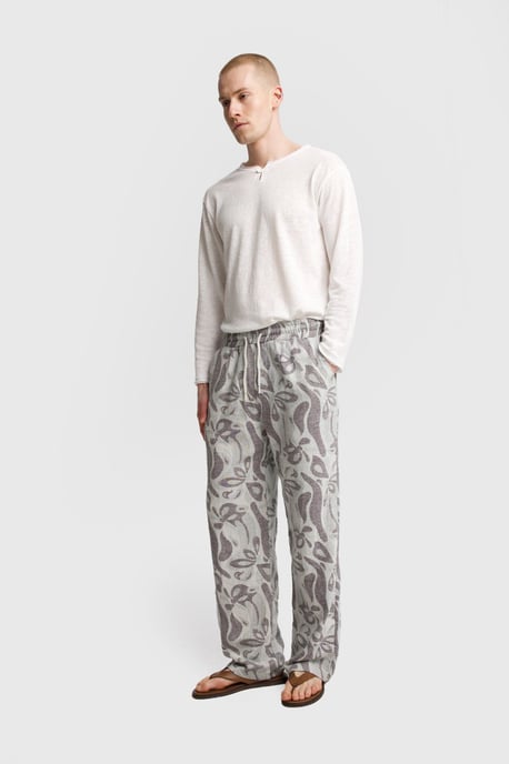 Heren Katoenen Bloemige Breipantalon - Image 1