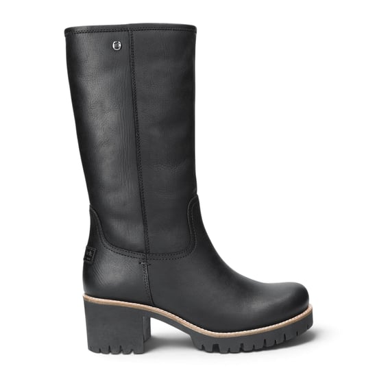 Panama Jack Waterdichte Hoge Winterlaarzen met Hak van Zwart Leer voor Dames - Patricia B17 - Image 1