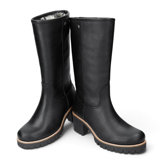 Panama Jack Waterdichte Hoge Winterlaarzen met Hak van Zwart Leer voor Dames - Patricia B17 - Image 3