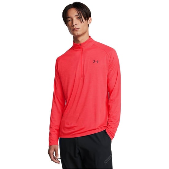 Under Armour Heren Tech Textured Half Zip Top (Racing Rood) - Image 2