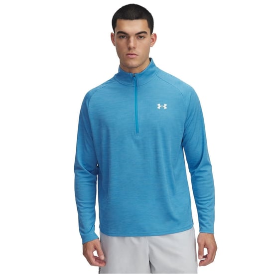 Under Armour Heren Tech Textured Half Zip Top (Blauw/Wit) - Image 3