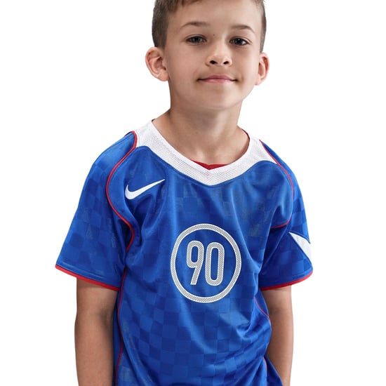 Nike Kinder-T-shirt met ruitjesmotief, „Total 90 Energy“ (Blauw/Wit) - Image 3