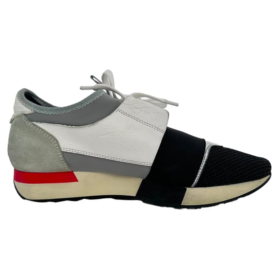 Balenciaga Race Runner sneakers in wit leer en mesh. - Image 1