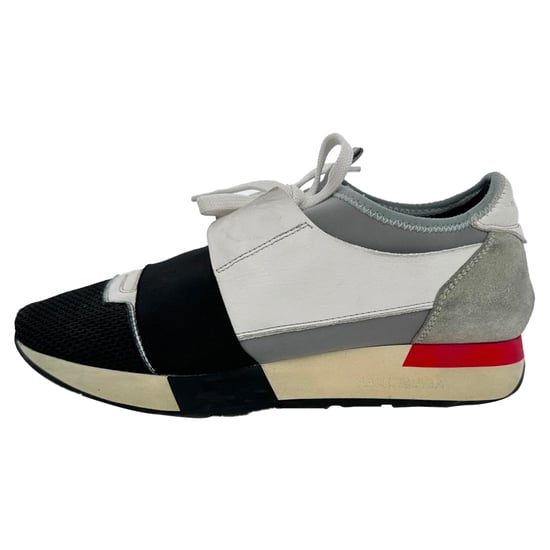 Balenciaga Race Runner sneakers in wit leer en mesh. - Image 2