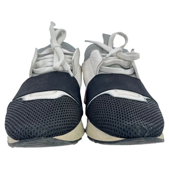 Balenciaga Race Runner sneakers in wit leer en mesh. - Image 3