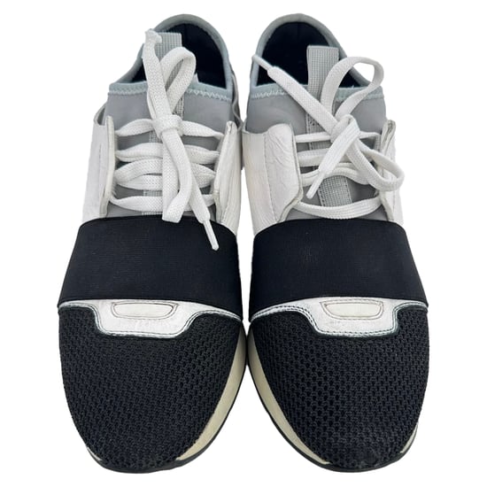 Balenciaga Race Runner sneakers in wit leer en mesh. - Image 4