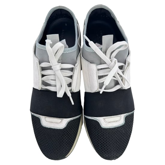 Balenciaga Race Runner sneakers in wit leer en mesh. - Image 5