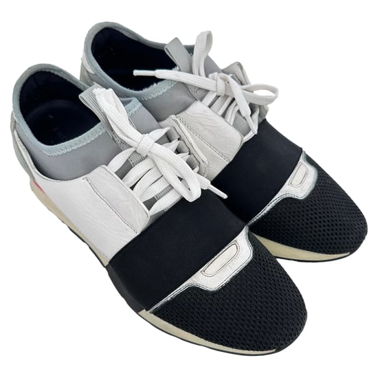 Balenciaga Race Runner sneakers in wit leer en mesh. - Image 6