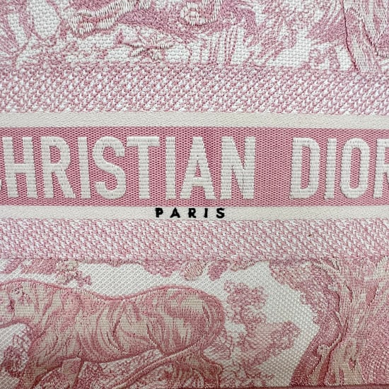 Dior Medium Book Tote Toile de Jouy geborduurde tas in roze canvas - Image 4