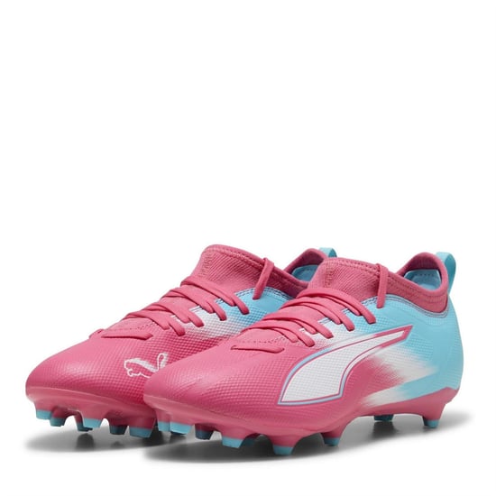 Puma Kinder/Kinder Ultra 5 Match Stevige Grond Voetbalschoenen (Roze/Wit) - Image 1
