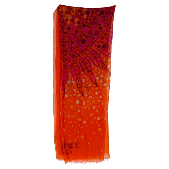 Loewe sjaal met levendige print in oranje modal - Image 1