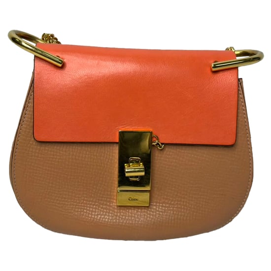 Chloé Mini Drew Chain Schoudertas in Oranje Leer - Image 1