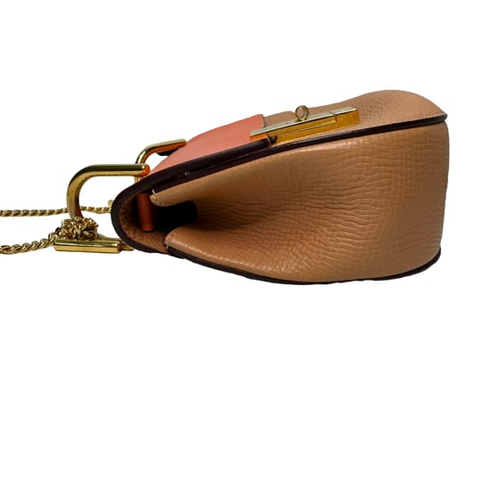 Chloé Mini Drew Chain Schoudertas in Oranje Leer - Image 4