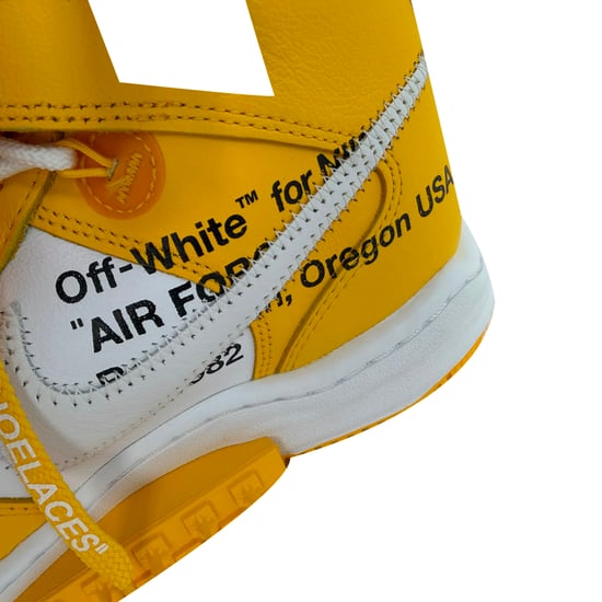 Nike x Off-White Air Force 1 Mid SP Sneakers in Wit en Varsity Geel Leer - Image 5