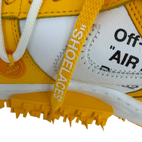 Nike x Off-White Air Force 1 Mid SP Sneakers in Wit en Varsity Geel Leer - Image 6
