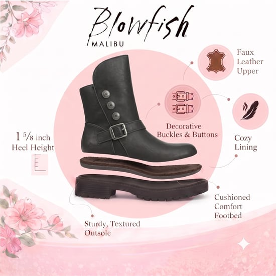 Blowfish Malibu dames winter bikerlaarzen van zwart kunstleer - Venice-Cozy - Image 2