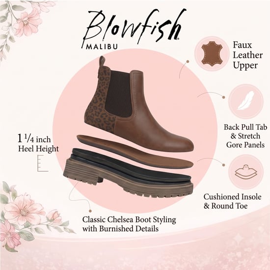 Blowfish Malibu dames chelsea boots van kunstsuède met bruine luipaardprint - Alfie - Image 2