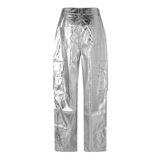 AmyLynn Cargo-broek met rechte pijpen en metallic-effect voor dames (Zilver) - Image 2