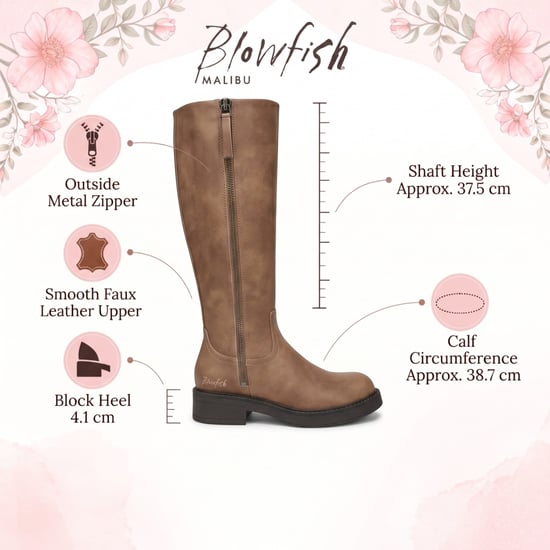 Blowfish Malibu dames hoge rijlaarzen van camel kunstleer - Venice Tall - Image 2