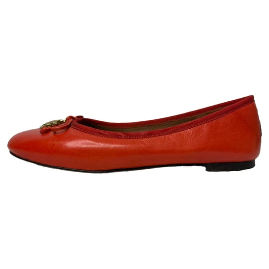 Tory Burch Tory Charm Ballerina's in Rood Leer - Image 4
