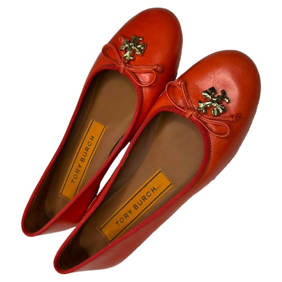 Tory Burch Tory Charm Ballerina's in Rood Leer - Image 6