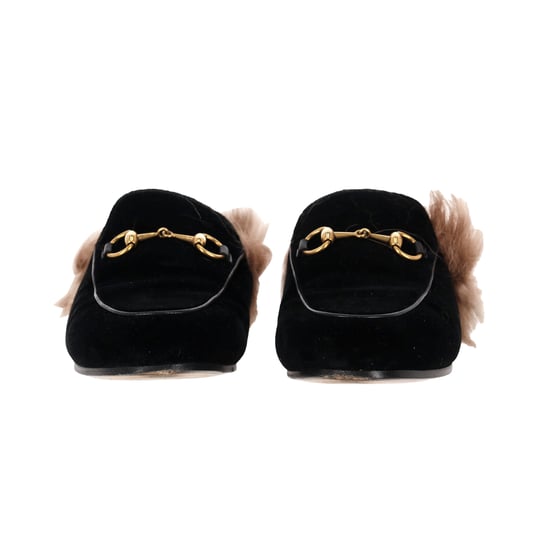 Gucci Princetown Muilen in Zwart Fluweel - Image 4